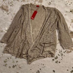 NWT S. Oliver 16/18 Gold Open Shrug Cardigan